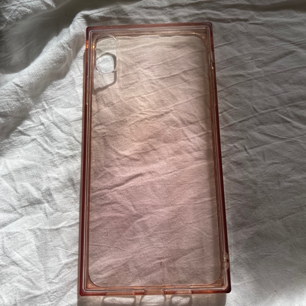 Clear Pink Squared Edge Case for iPhone XS Max
